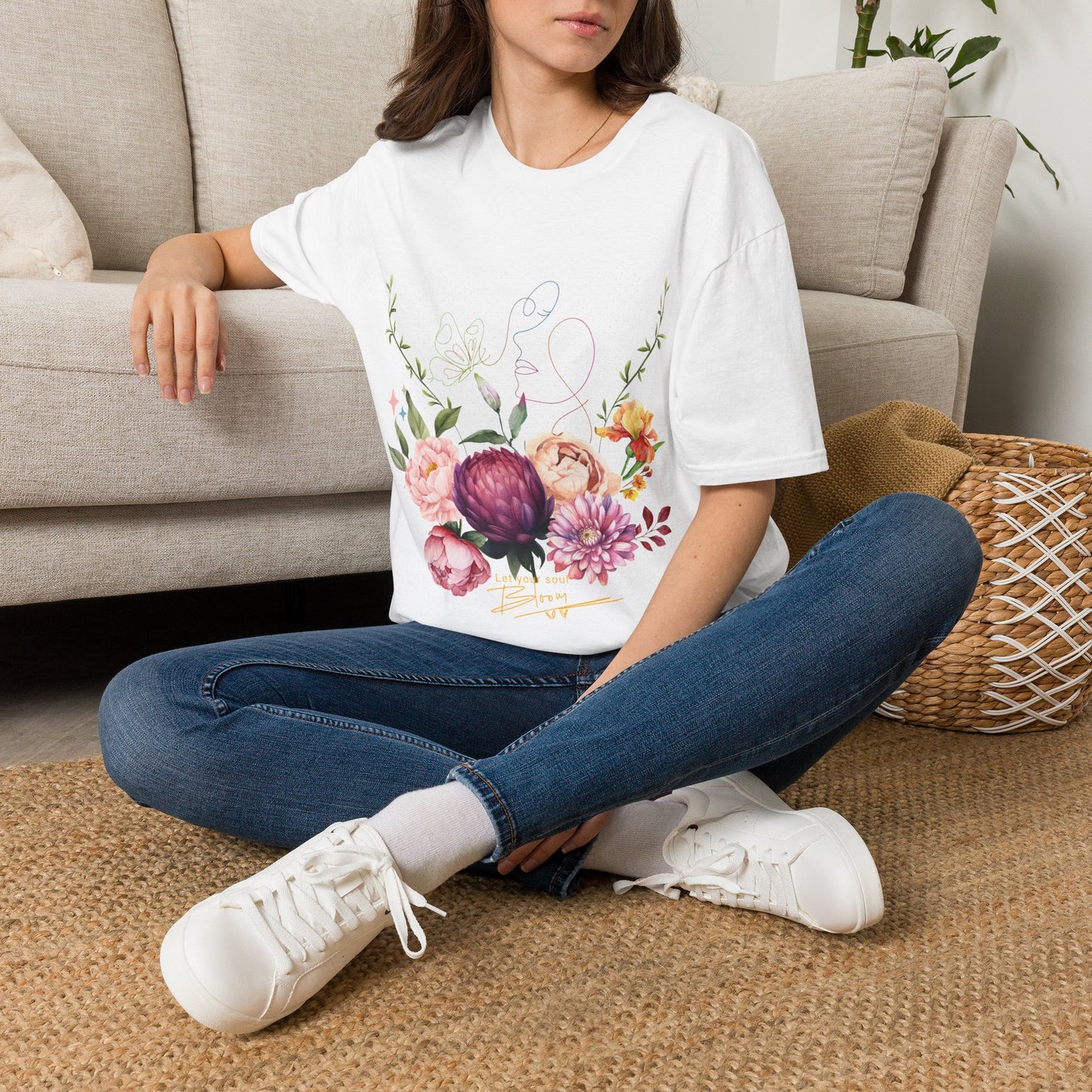 Let the Soul Bloom Floral Graphic Women's T-Shirt