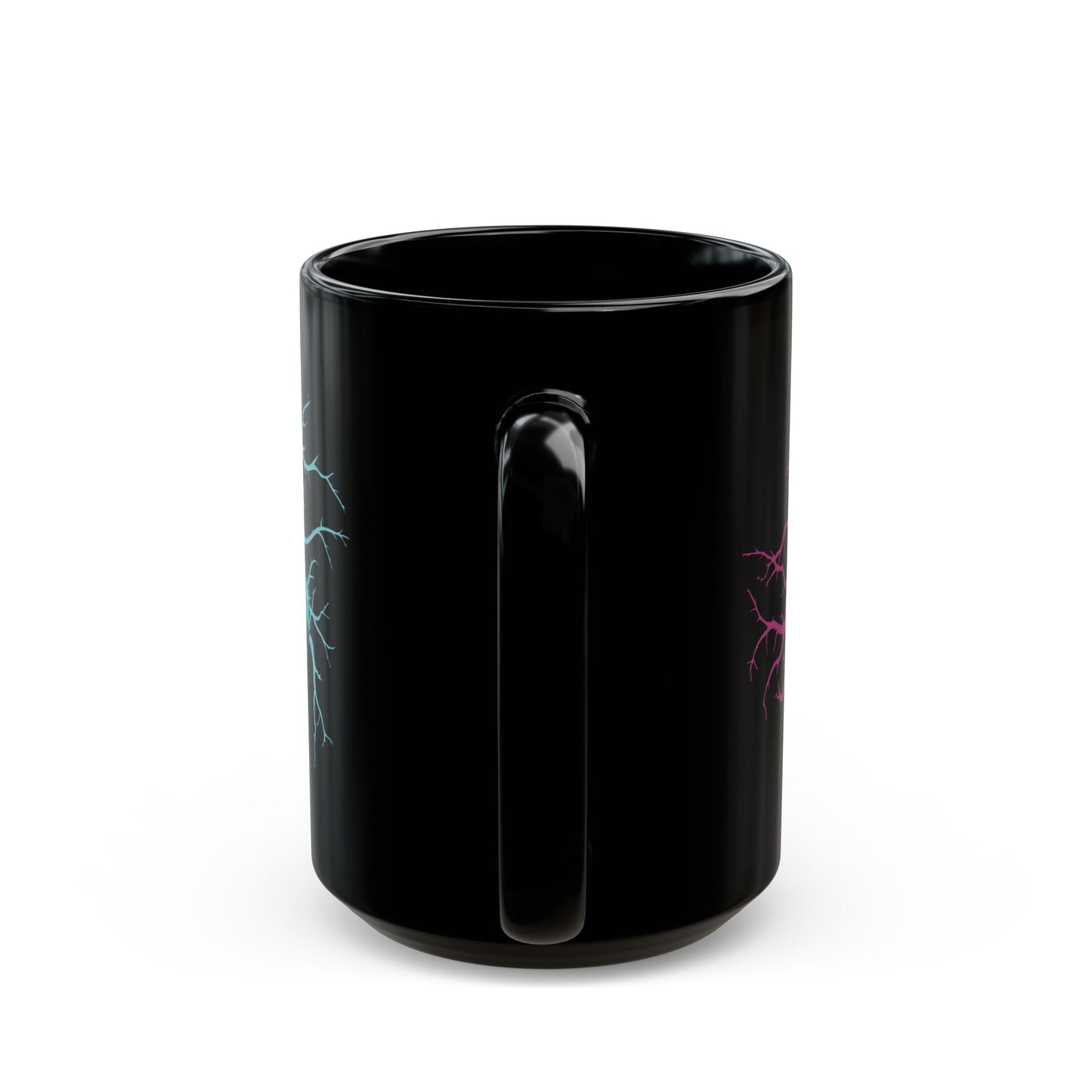 Spooky Vibes Skull Mug - Black Glossy Halloween Coffee Cup with Gothic Design