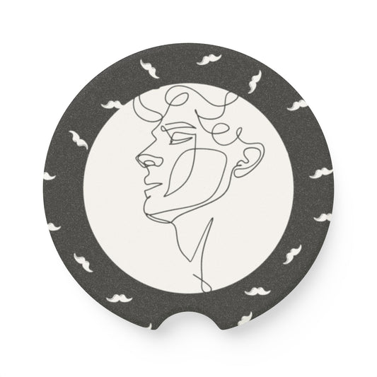 Artistic Soapstone Car Coaster - Modern Face Design
