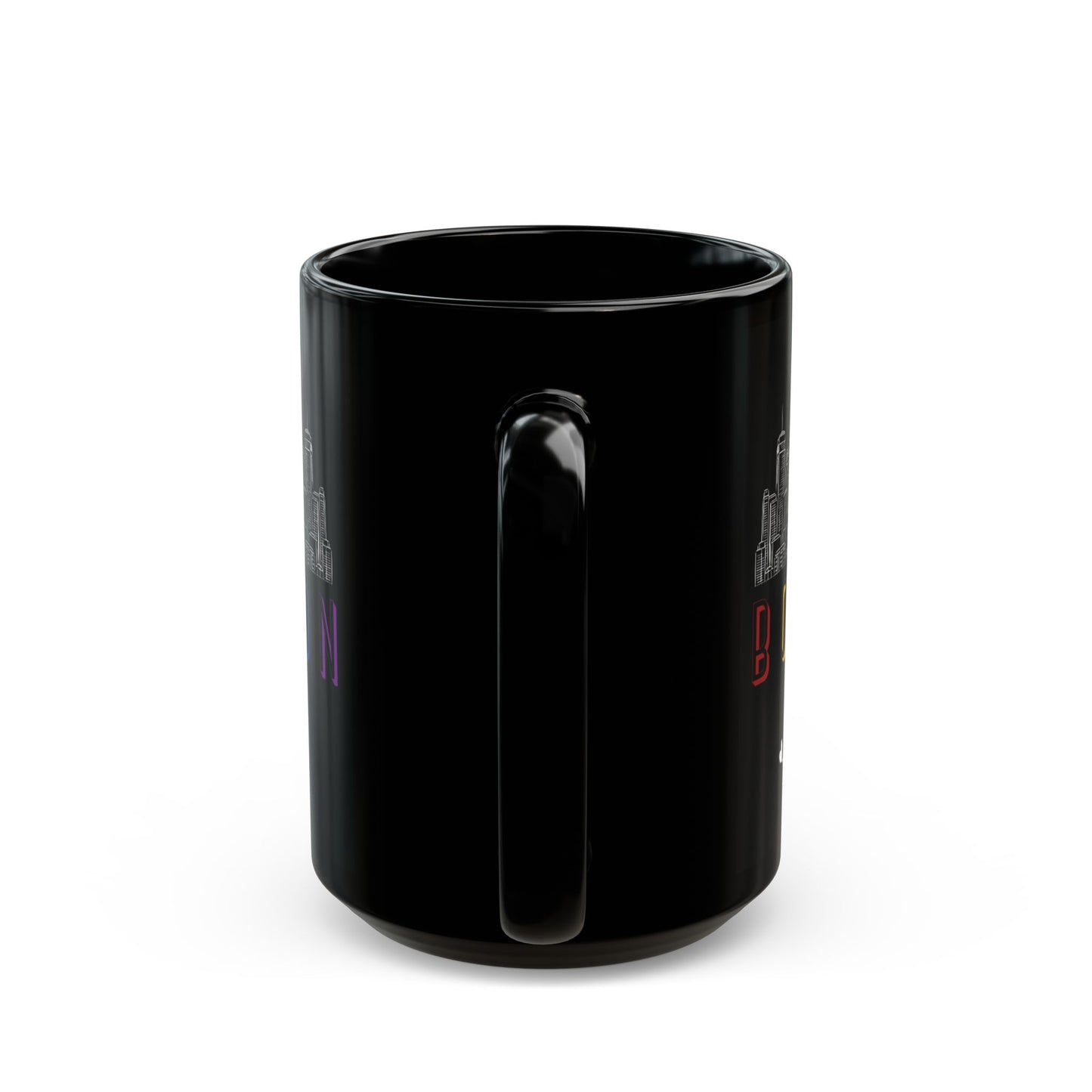 Boston Love Black Mug - City Skyline Design, Perfect Gift for Coffee Lovers