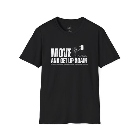 Motivational Men's T-Shirt - 'Move, Fall, and Get Up Again'
