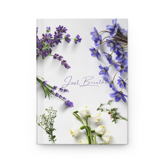Just Breathe Floral Hardcover Journal - Inspirational Note-Taking & Journaling