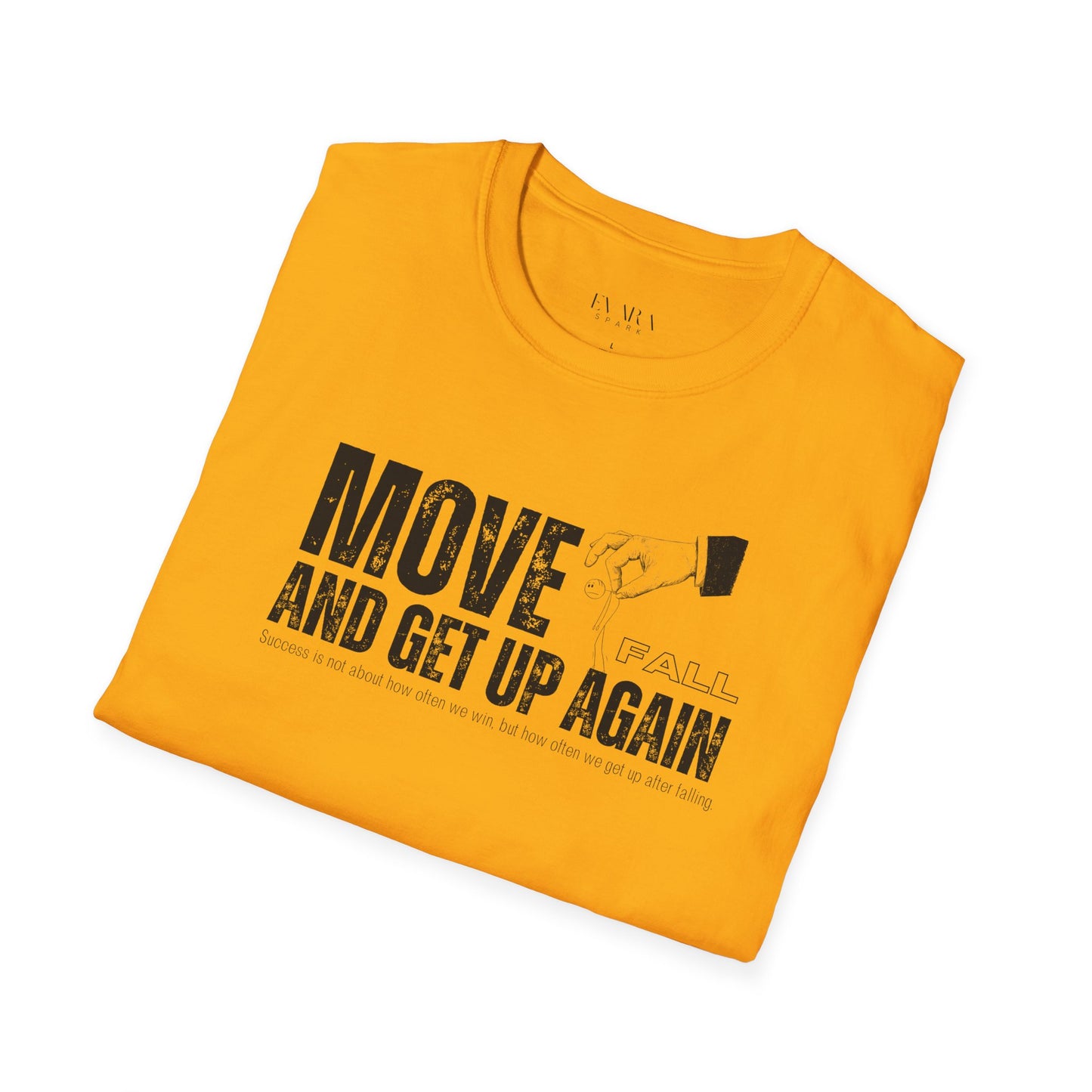 Motivational Men's T-Shirt - 'Move, Fall, and Get Up Again'