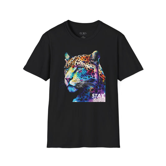 'Stay Wild' Colorful Leopard Graphic Tee