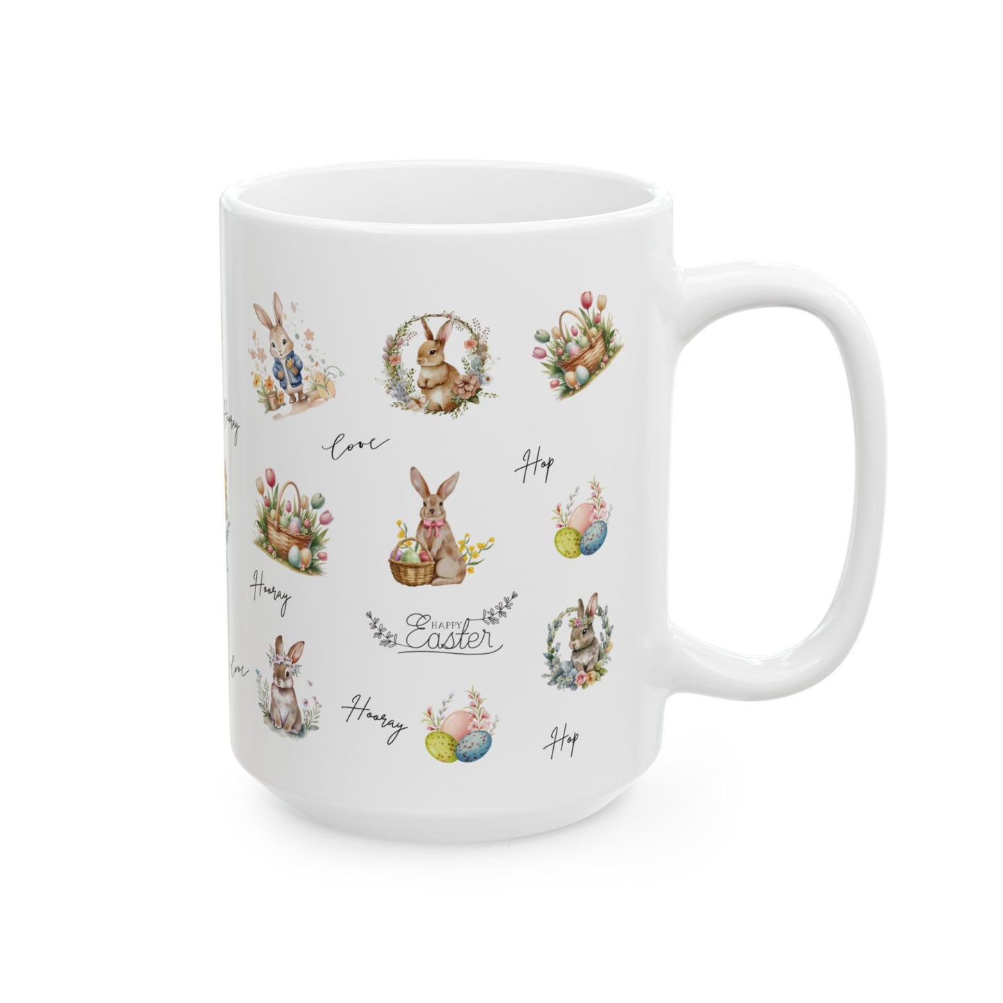 Easter Bunny Ceramic Mug - 11oz & 15oz - Cute Spring Design