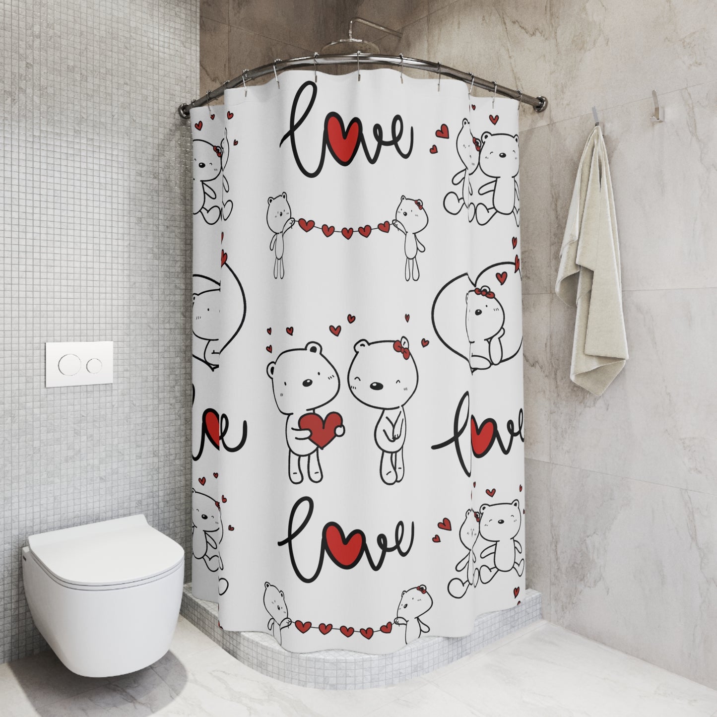 'Love in every drop' Valentine Special Shower Curtain