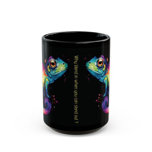Colorful Chameleon Mug - Inspirational 15oz Coffee Cup for Creatives
