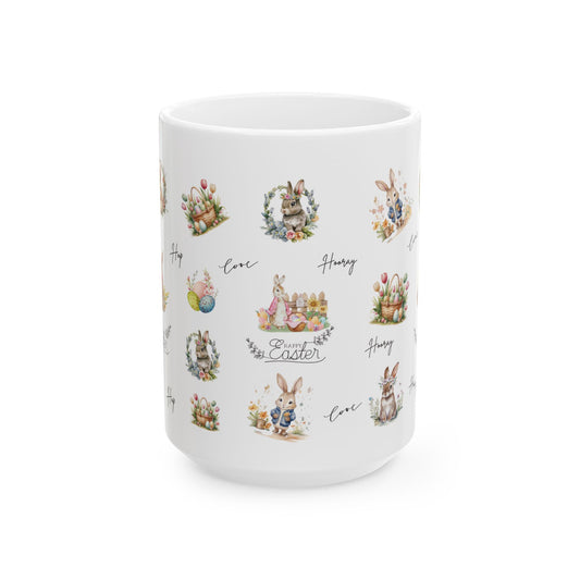 Easter Bunny Ceramic Mug - 11oz & 15oz - Cute Spring Design