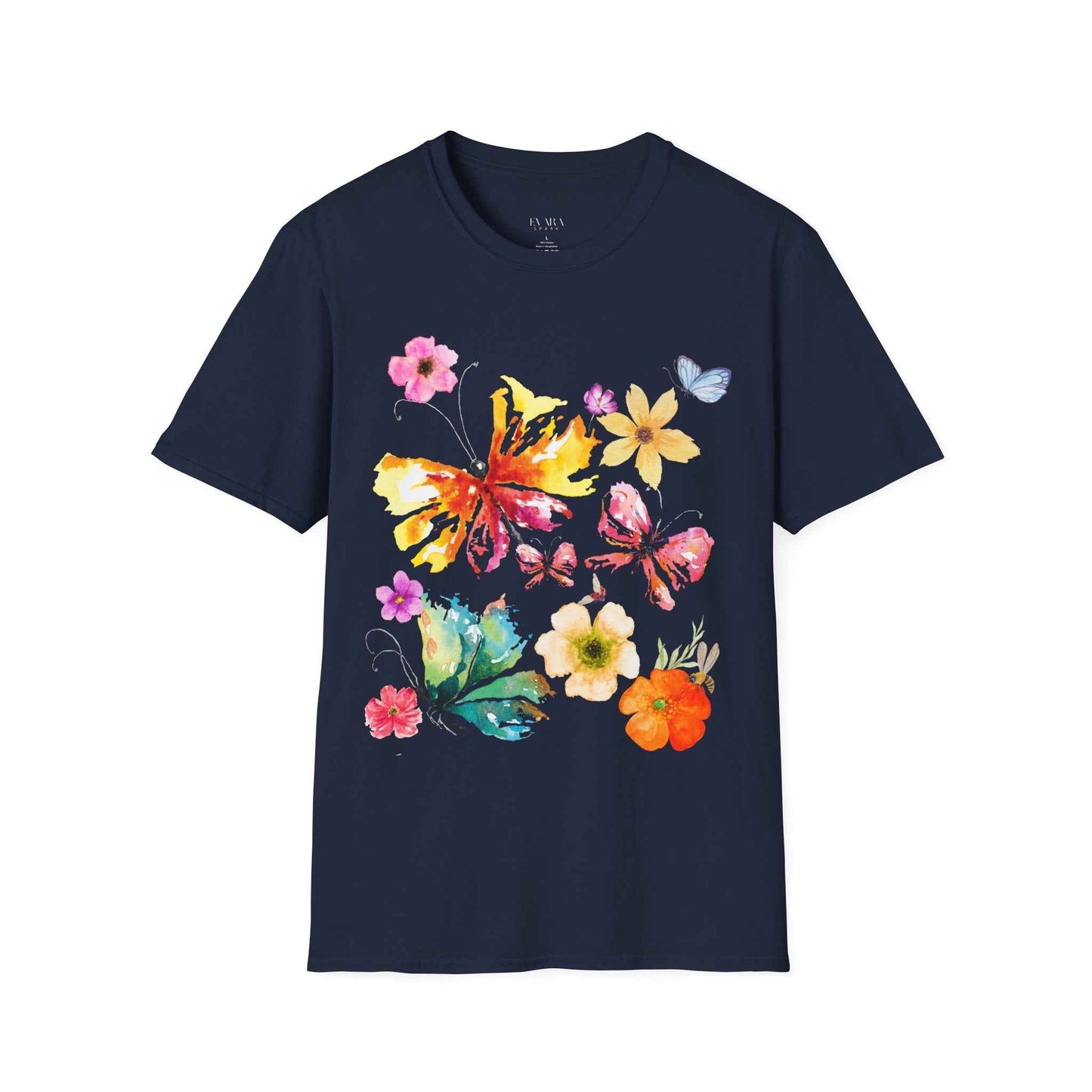 Butterfly Garden T-Shirt- Beautiful bloomy women tee