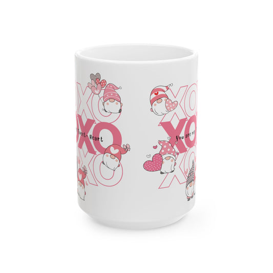 "Hugs, Kisses, and Gnomes" - Valentine's Day Mug