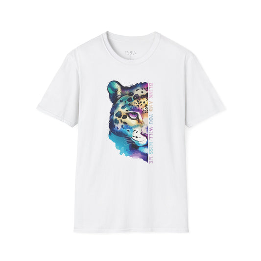 Vibrant Leopard Graphic Softstyle T-Shirt - Bold Animal Design