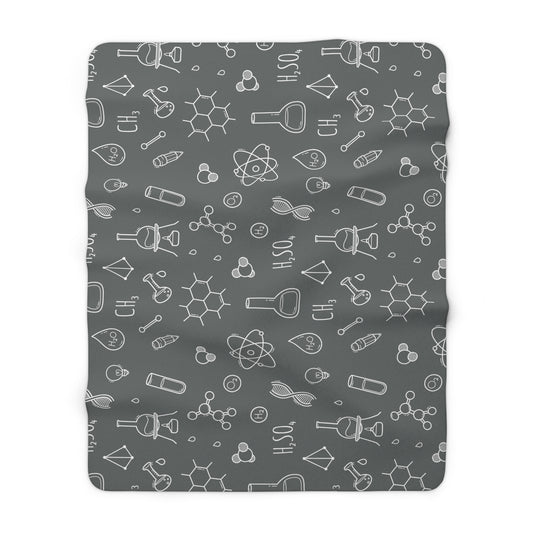 Sherpa Fleece Blanket - Science Experiment Themed