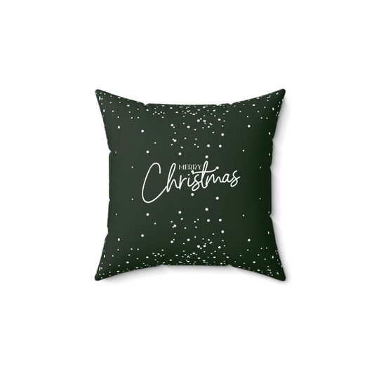 Frosty Merry Christmas Square Pillow