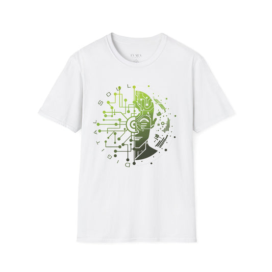 Digital Soul Graphic Unisex T-Shirt-Futuristic Tech Art Streetwear by Evara Spark
