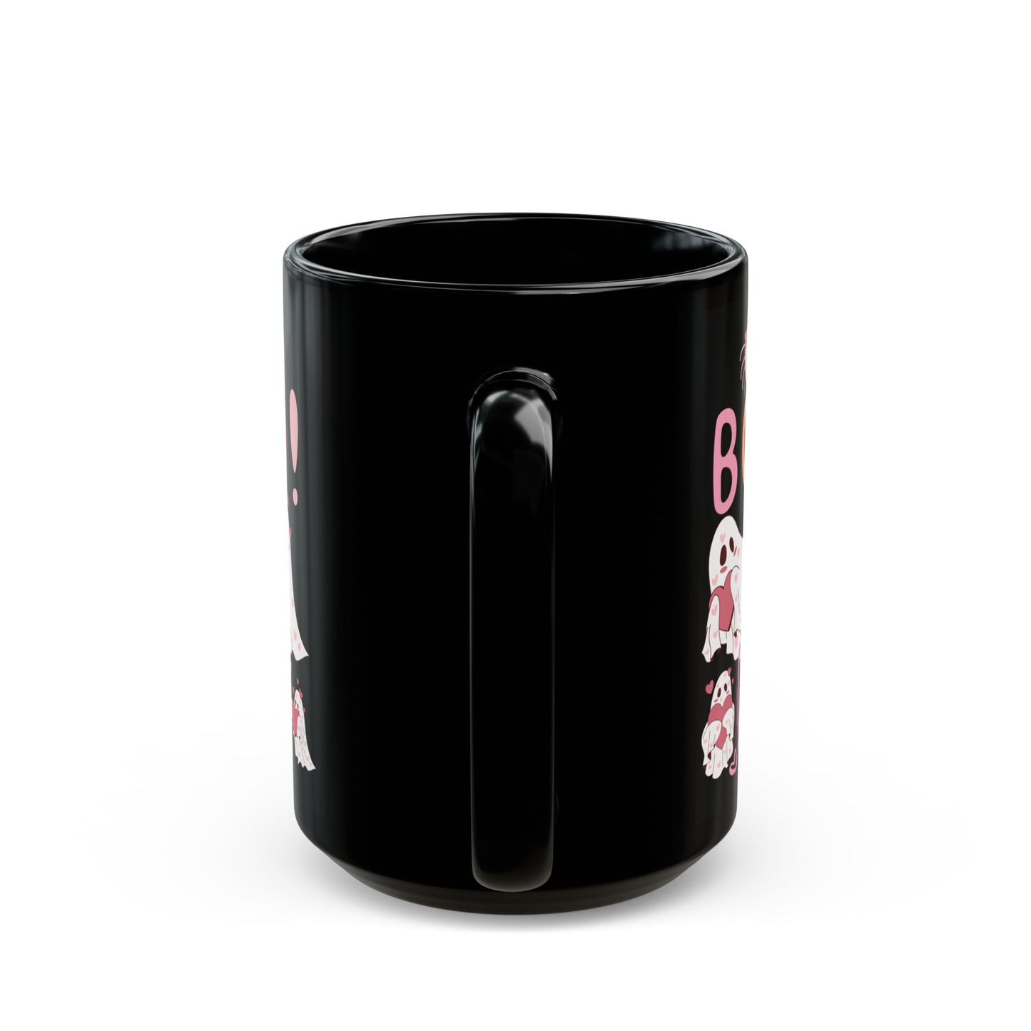 Cute Boo Love Ghosts Black Mug- 15oz, Perfect Halloween Gift for Family & Friends