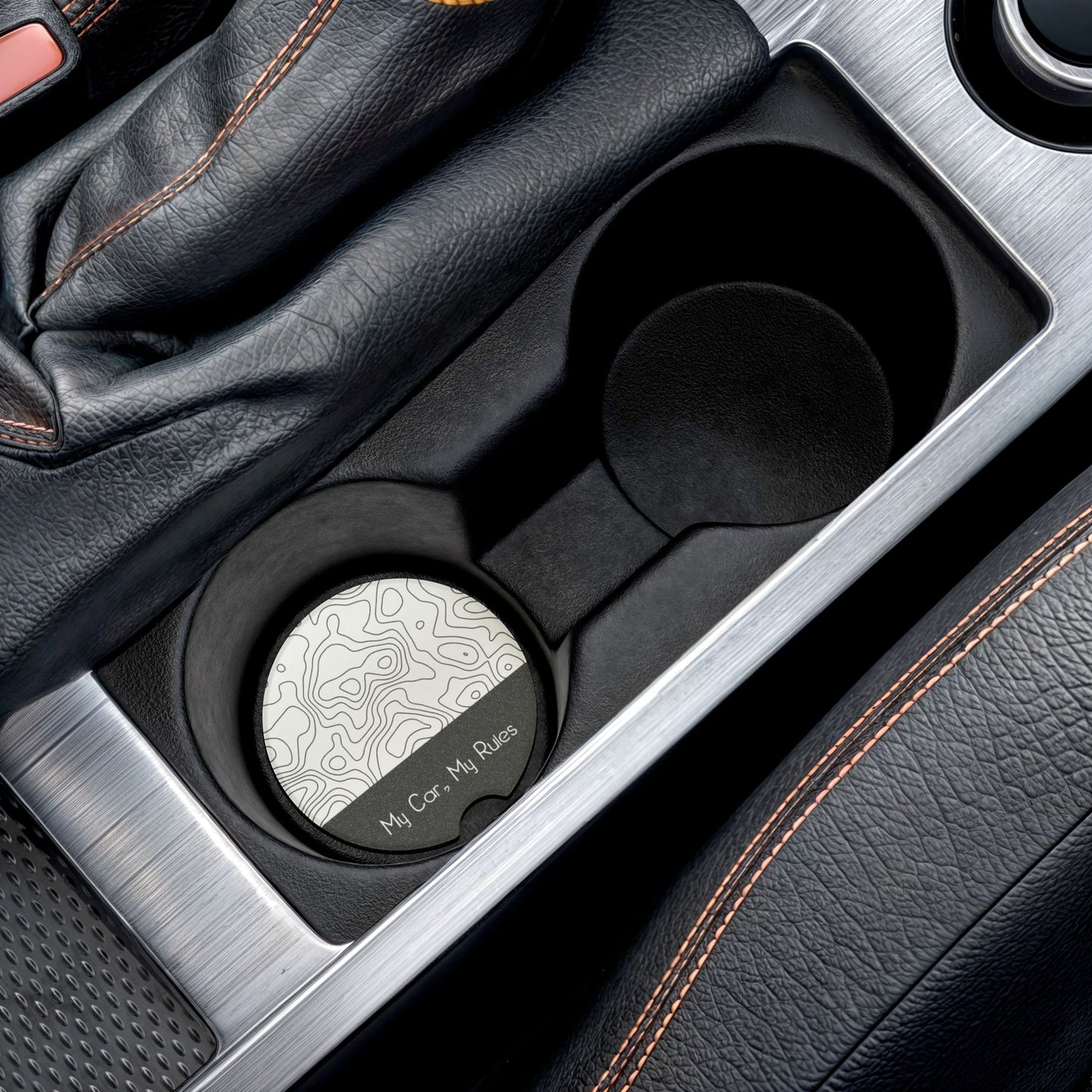 My Car, My Rules Soapstone Car Coaster (2 pcs)- Stylish and Functional Drink Holder