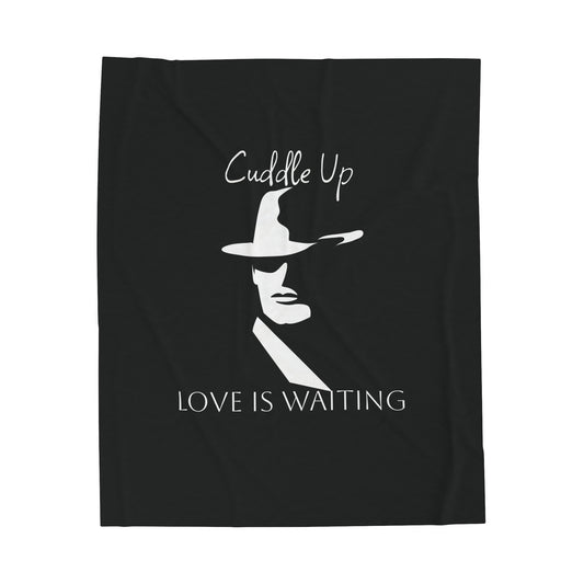 Velveteen Plush Blanket, Gentleman Print Elegant Cuddle Up Throw