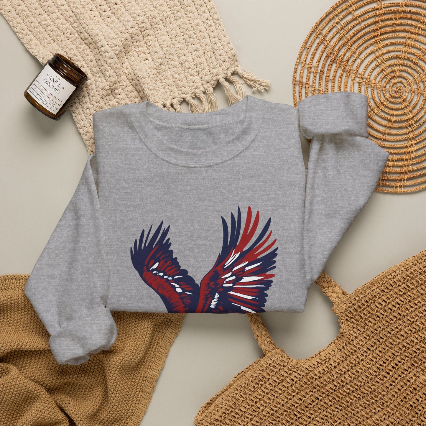 Vintage American Eagle Crewneck Sweatshirt – Retro Patriotic Graphic Fleece Pullover