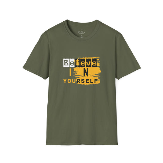 Inspirational Unisex Softstyle T-Shirt - 'Believe in Yourself'