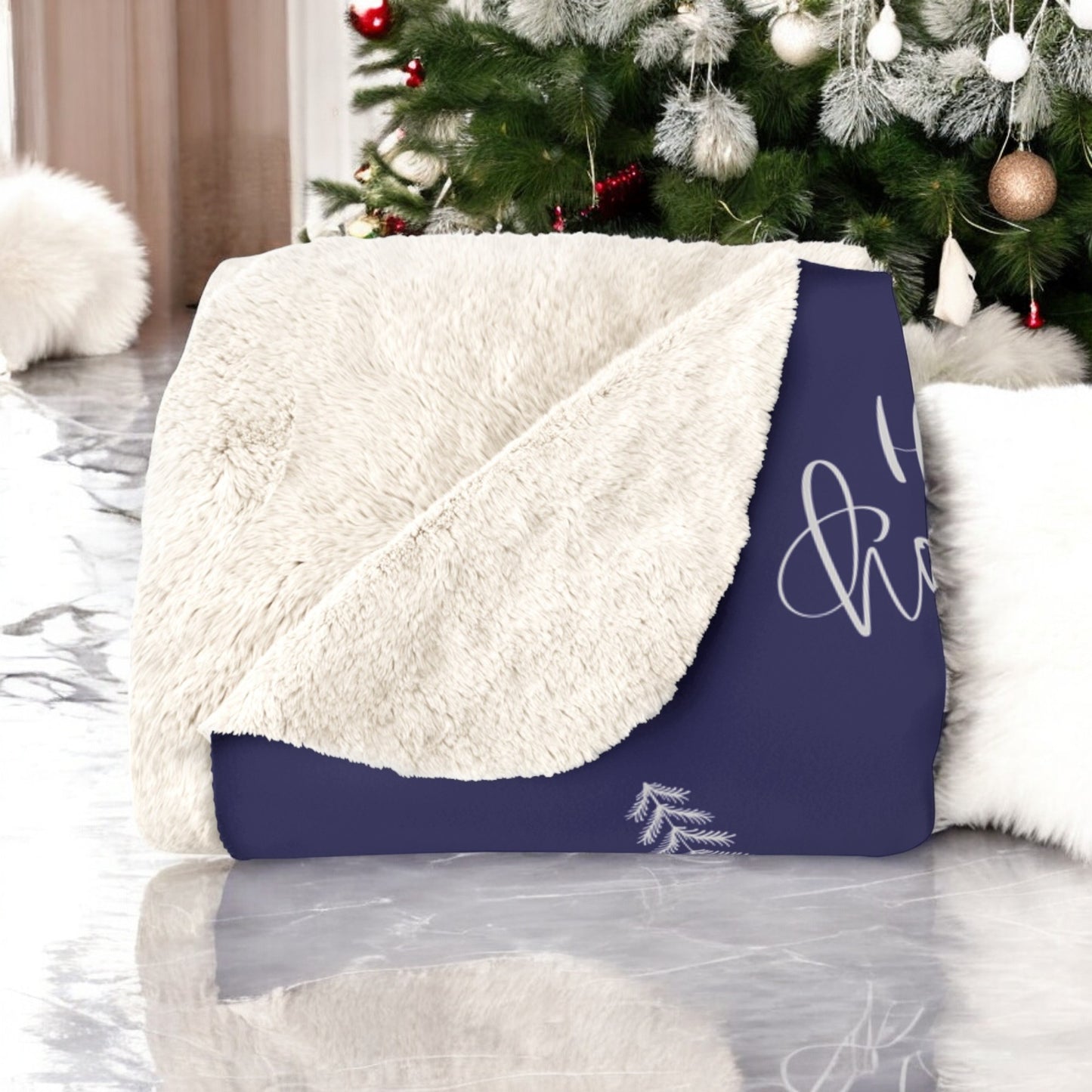 Holiday themed Sherpa Fleece Blanket