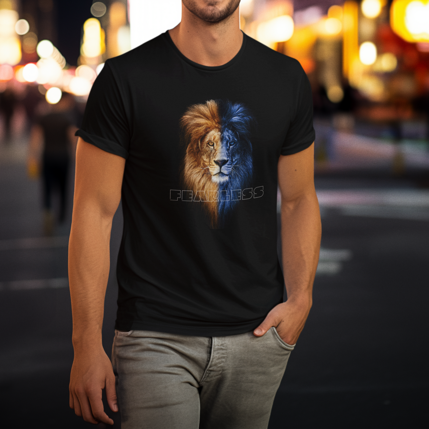 'Fearless' Lion T-Shirt - Bold Graphic Tee for Strength and Confidence