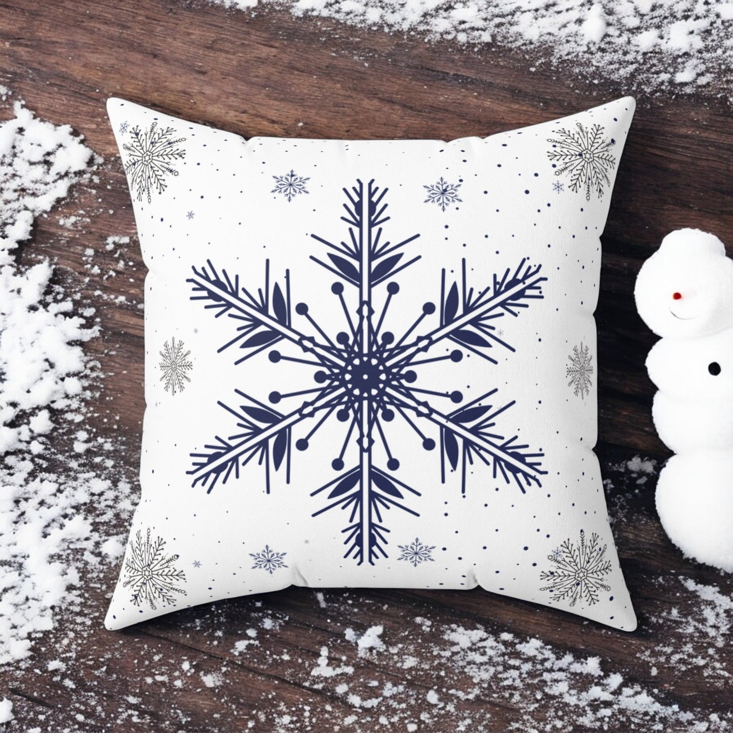 Magical Snowflakes: Festive Cushion for Winter Bliss