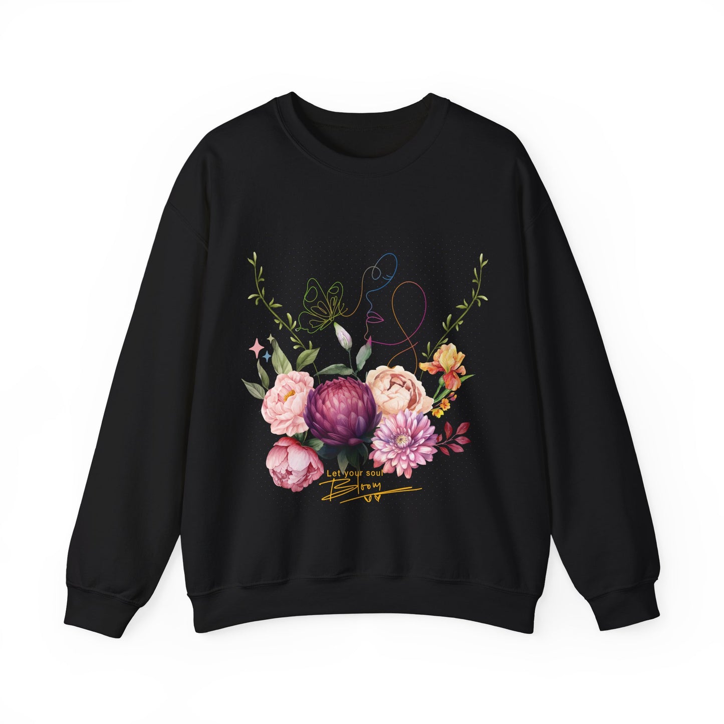 Floral Inspirational Crewneck Sweatshirt– Let the Soul Bloom Women's Cozy Pullover