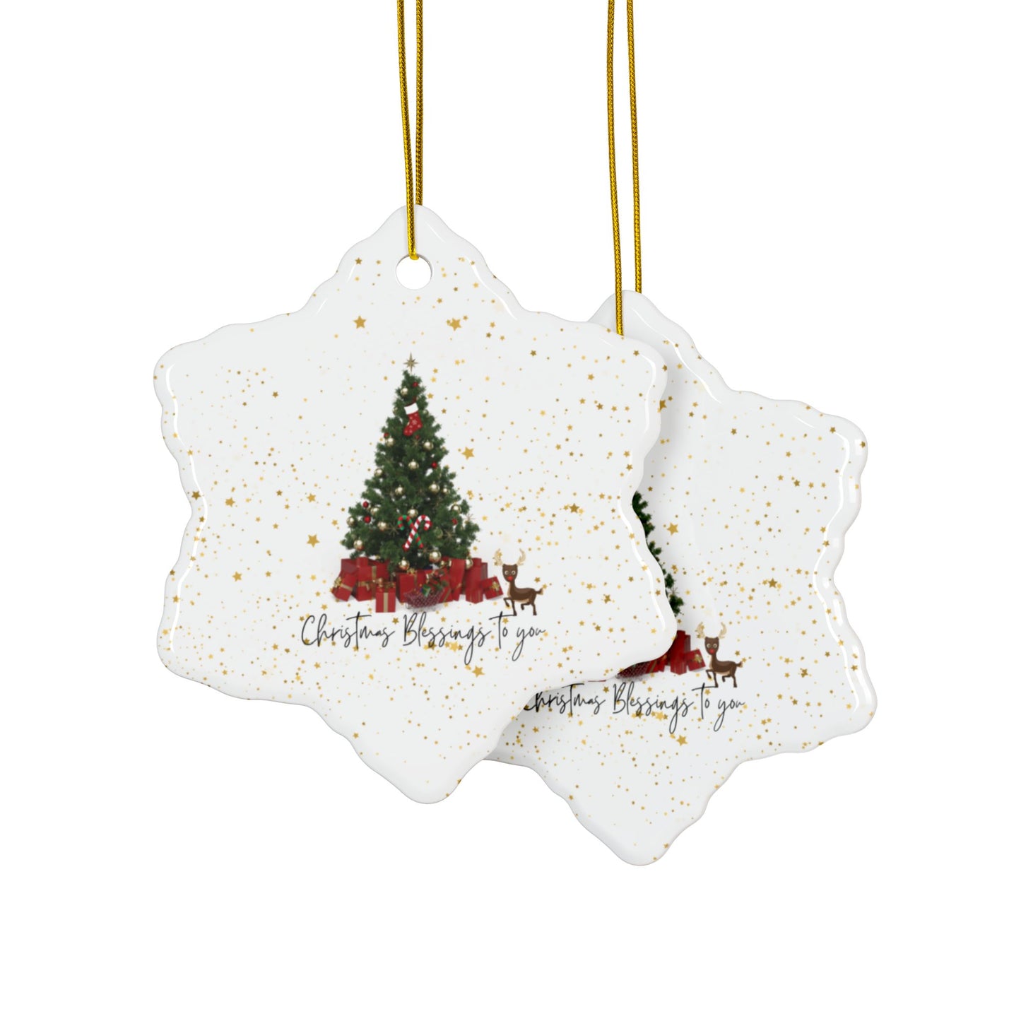 Holiday double side designed ceramic Ornaments