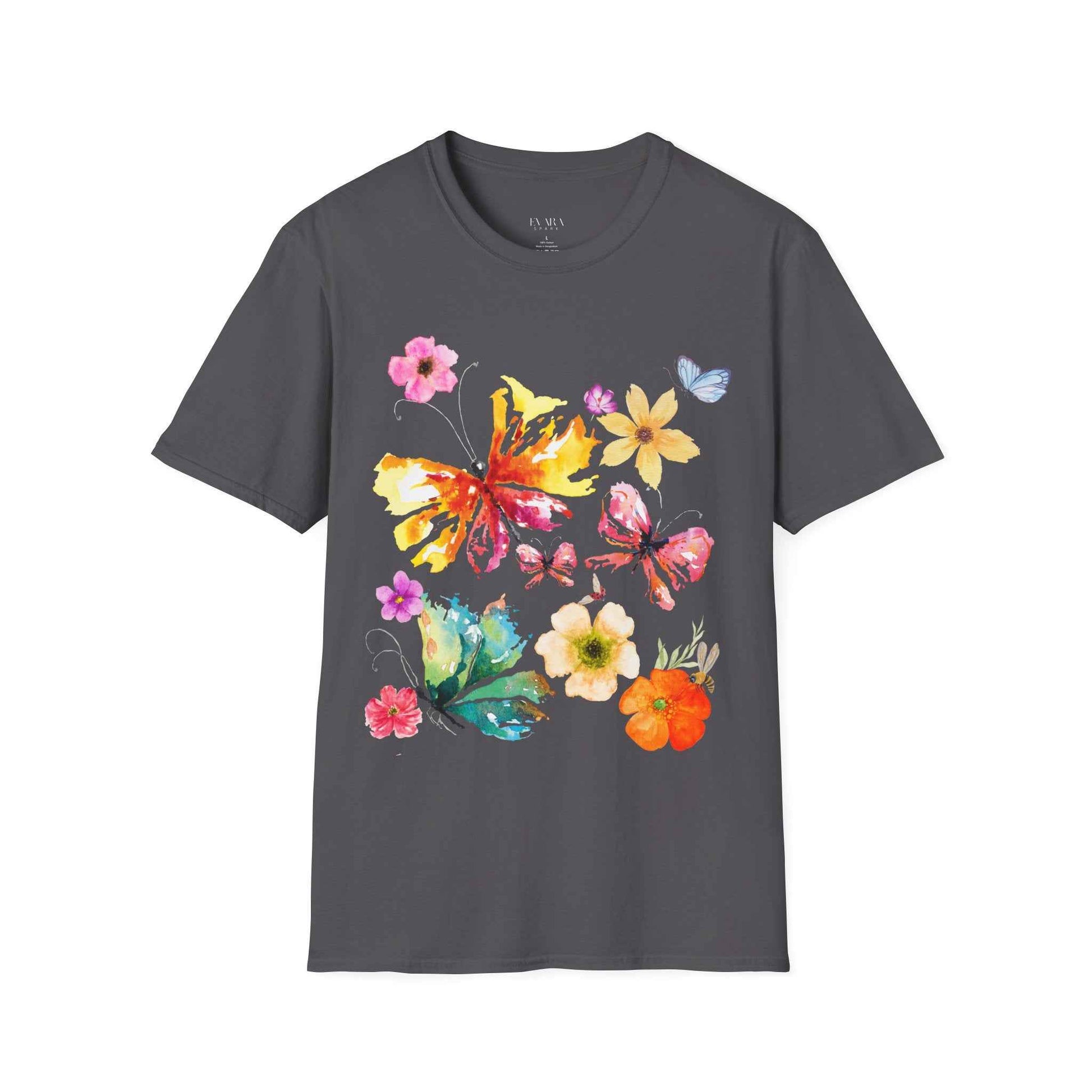 Butterfly Garden T-Shirt- Beautiful bloomy women tee