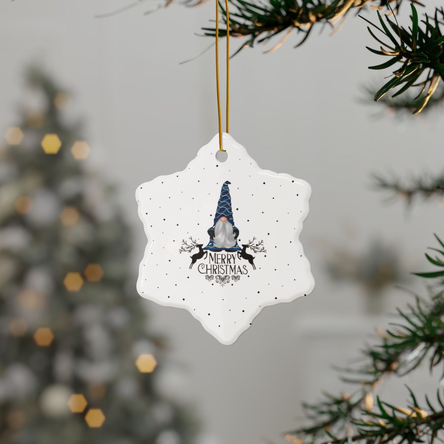 Stunning Holiday Ceramic Ornaments, 2-Side Print, (1pc, 3pcs, 5pcs, 10pcs)