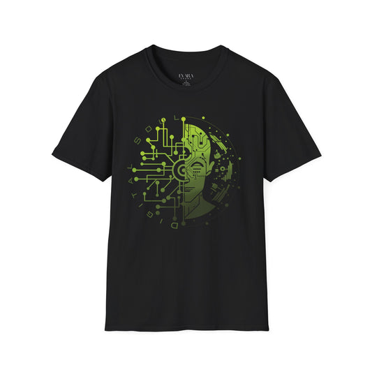Digital Soul Graphic Unisex T-Shirt-Futuristic Tech Art Streetwear by Evara Spark