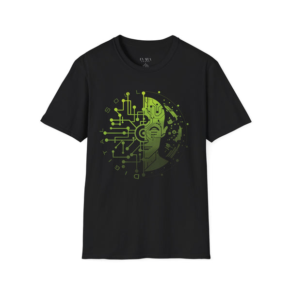Digital Soul Graphic Unisex T-Shirt-Futuristic Tech Art Streetwear by Evara Spark