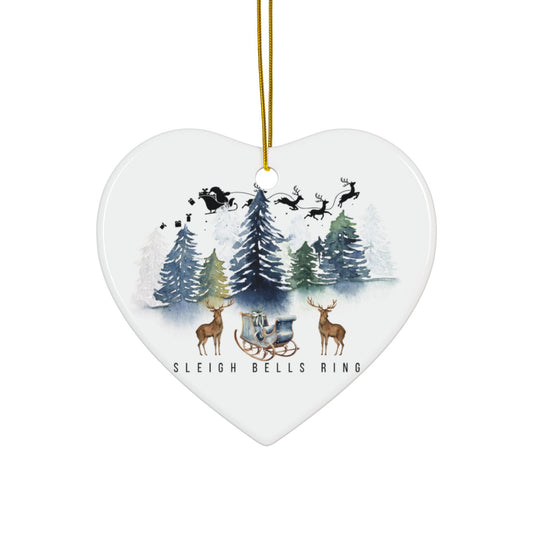 'Sleigh Bells Ring' Christmas Ceramic Ornament