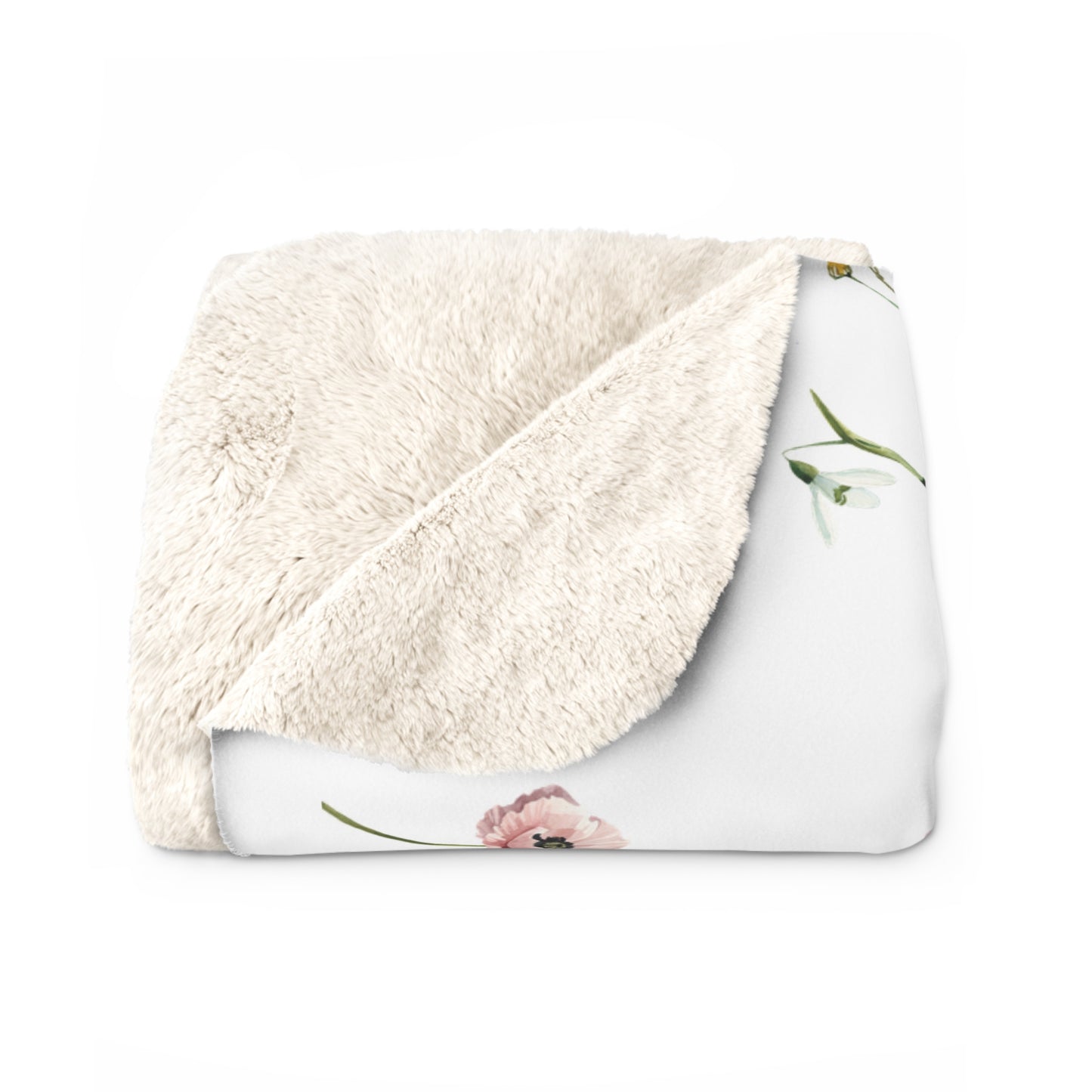 Floral Sherpa Fleece Blanket