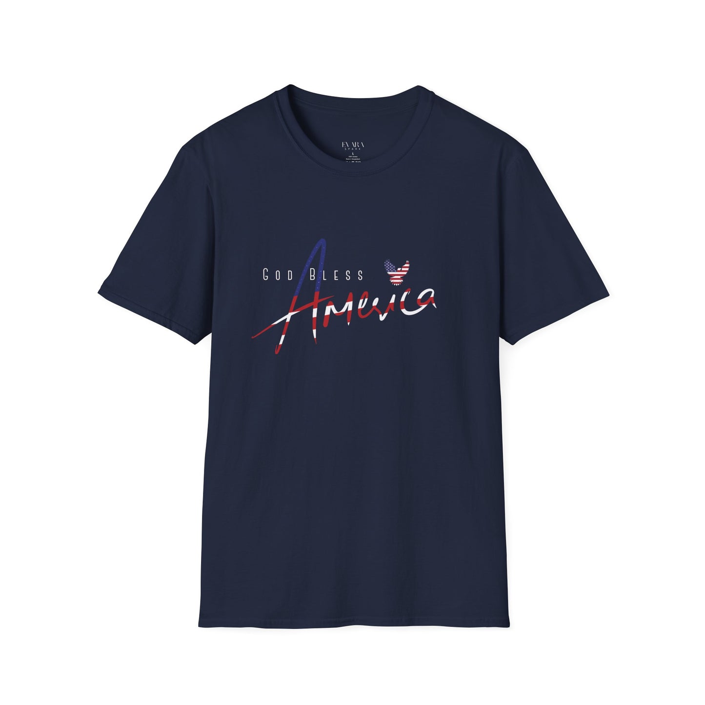 God Bless America Patriotic Script Tee