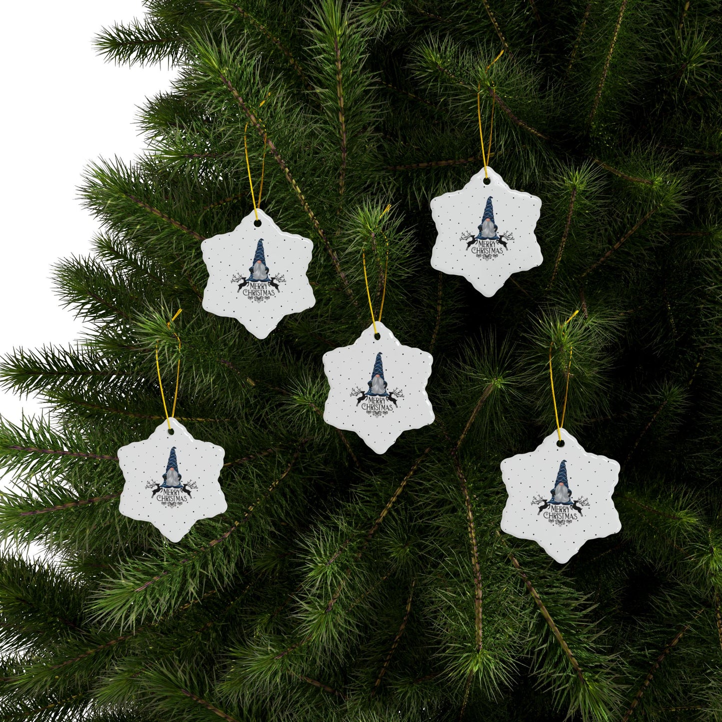 Stunning Holiday Ceramic Ornaments, 2-Side Print, (1pc, 3pcs, 5pcs, 10pcs)