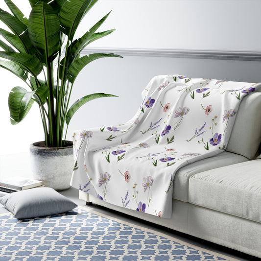 Floral Sherpa Fleece Blanket