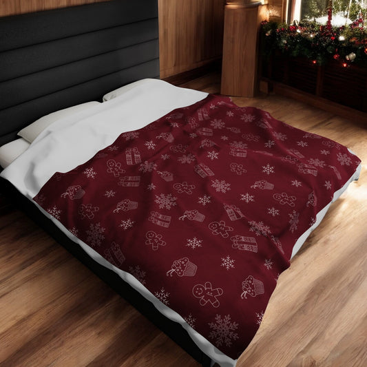 Velveteen Blanket - Holiday Red Velvet Plush Blanket