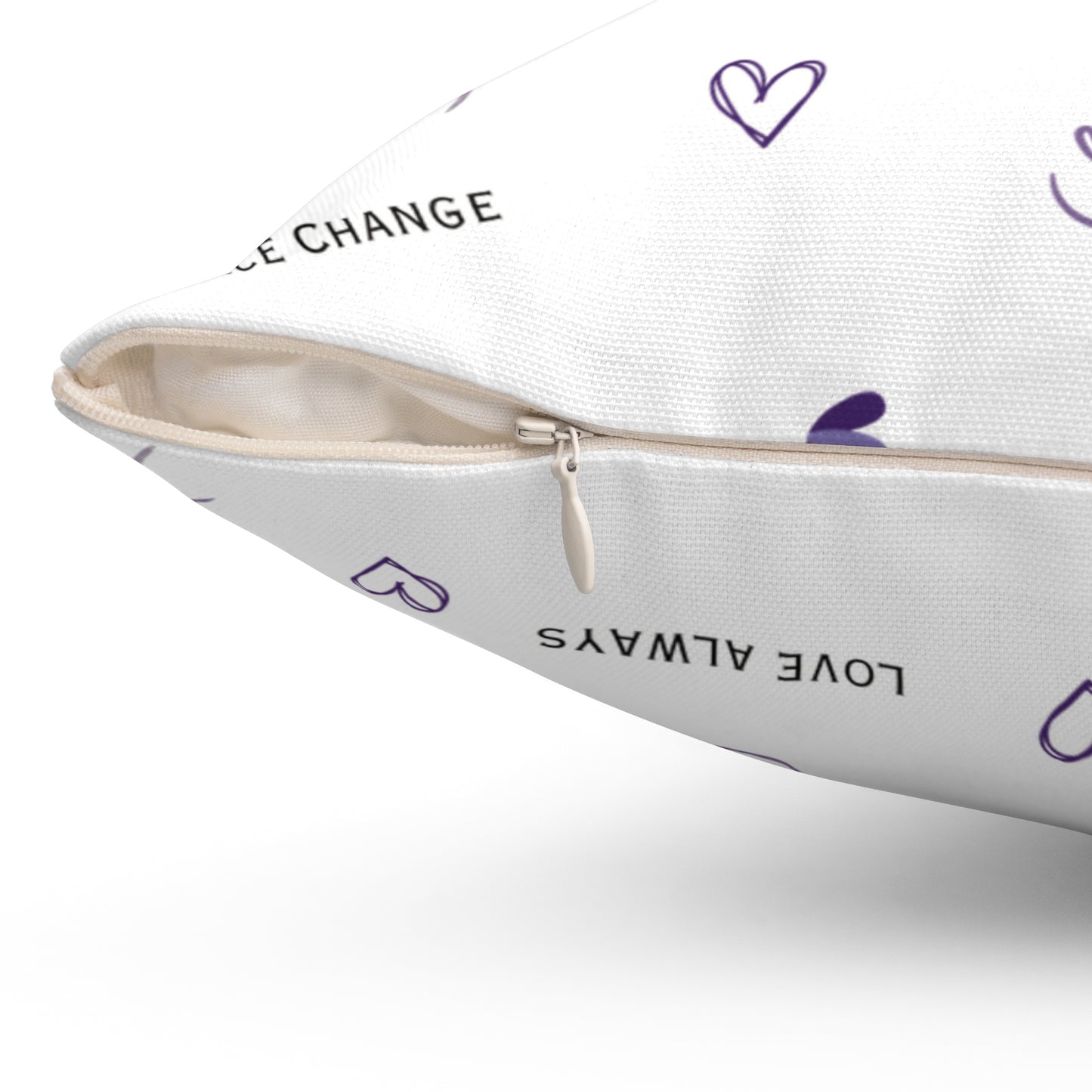 'Purple Heart of Joy' Square Pillow