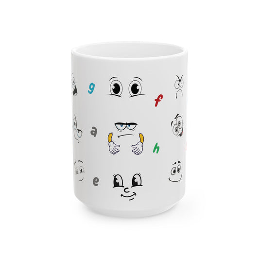 "Smiles All Around - Cute Smiley Faces Mug"