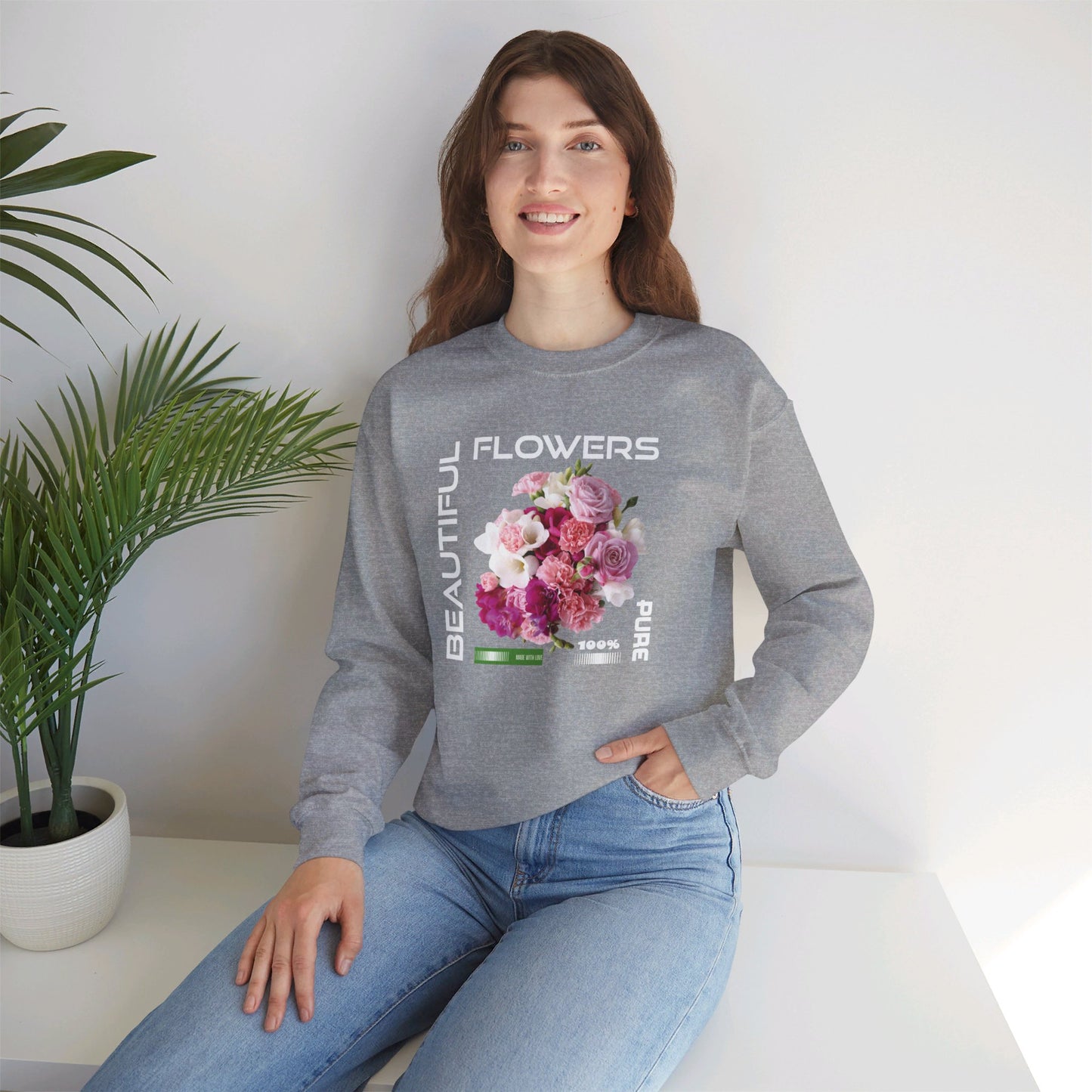 Beautiful Flowers Crewneck Sweatshirt