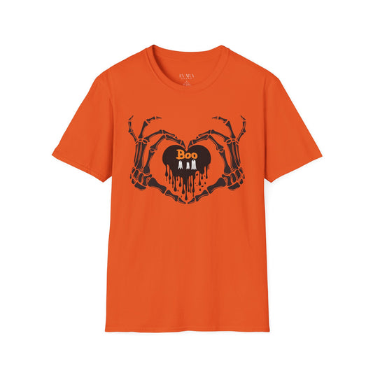 Halloween Skeleton Heart T-Shirt, Spooky Graphic Unisex Tee