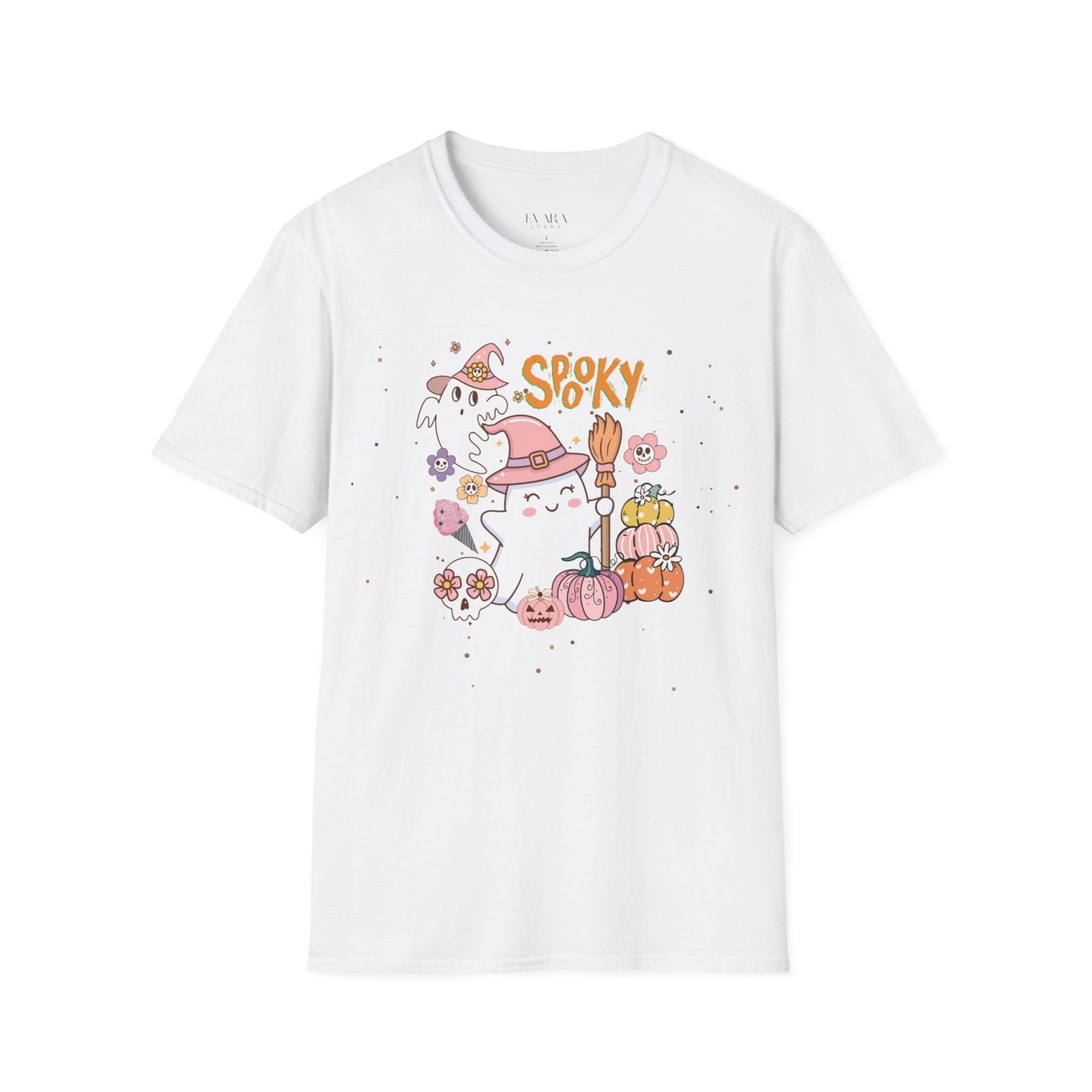 Spooky Ghost T-Shirt – Cute Halloween Graphic Tee for Women & Fall Fun