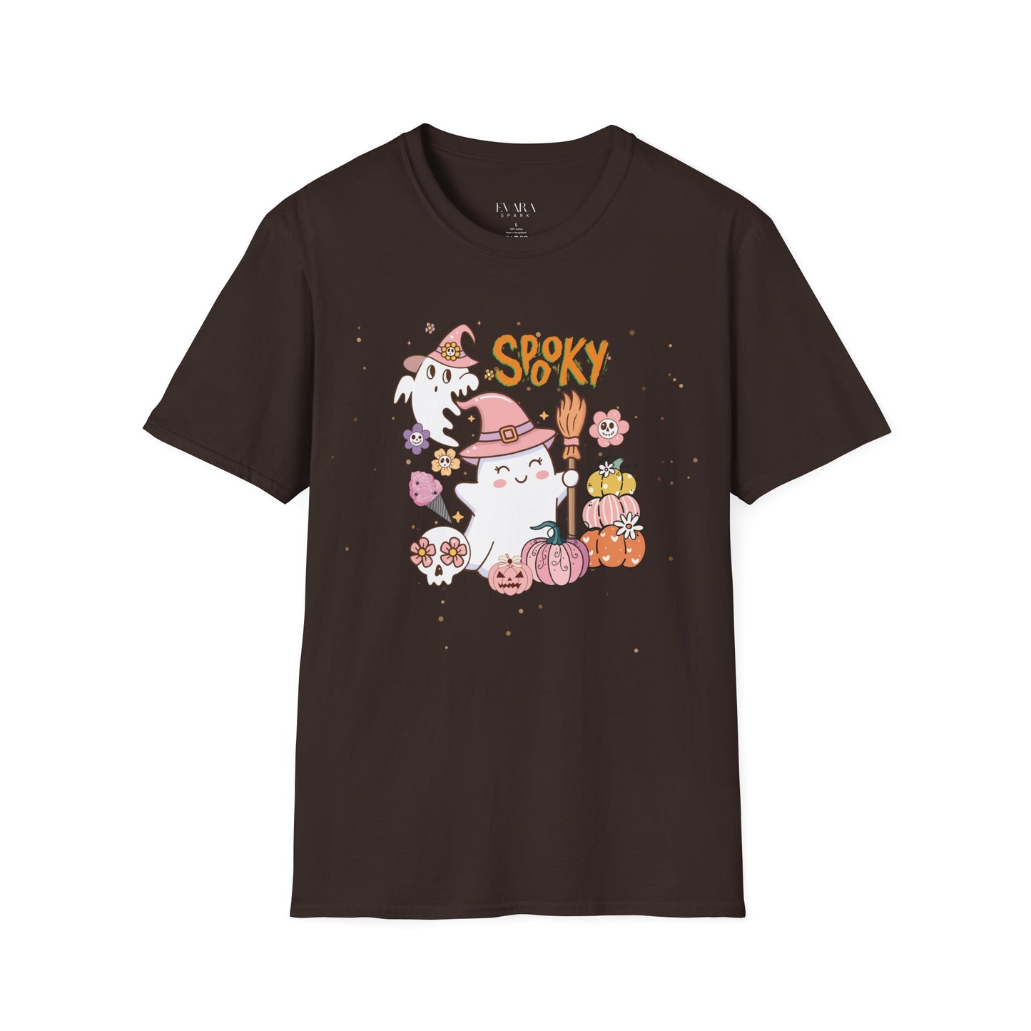 Spooky Ghost T-Shirt – Cute Halloween Graphic Tee for Women & Fall Fun