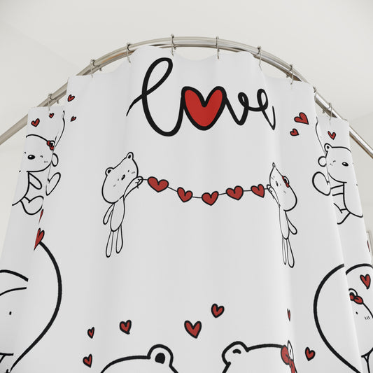 'Love in every drop' Valentine Special Shower Curtain