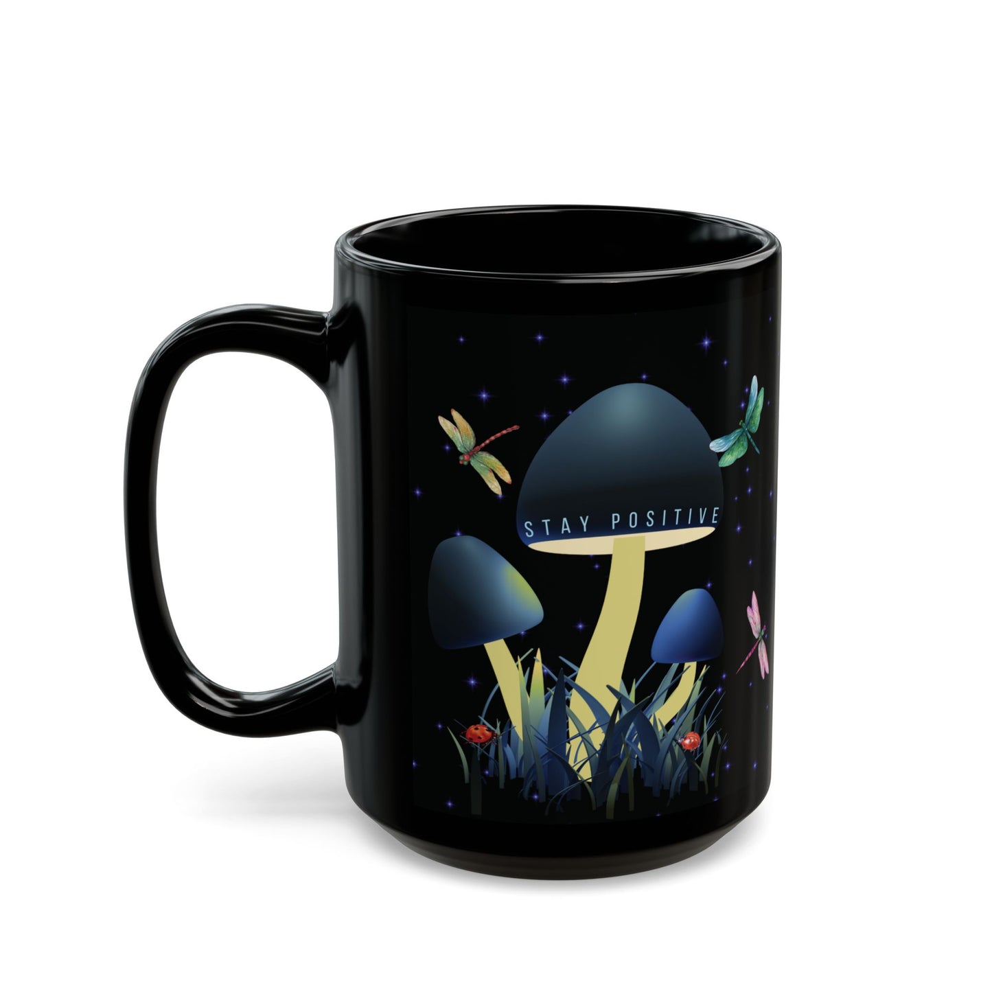 Inspirational Black Mug - "Be Fearless" & "Smile & Shine" Designs - Perfect Gift for Nature Lovers