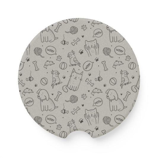 Pet Lovers Soapstone Car Coaster(set of 2)
