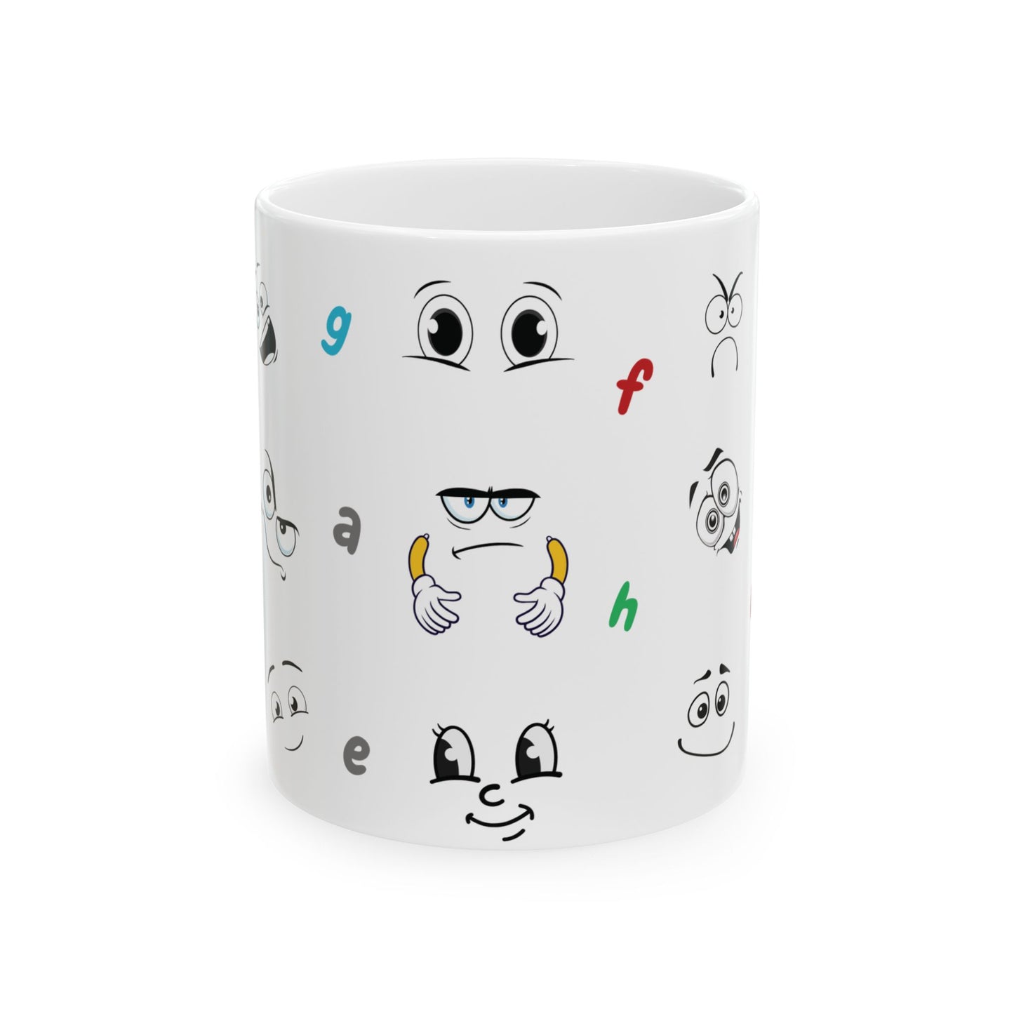 "Smiles All Around - Cute Smiley Faces Mug"