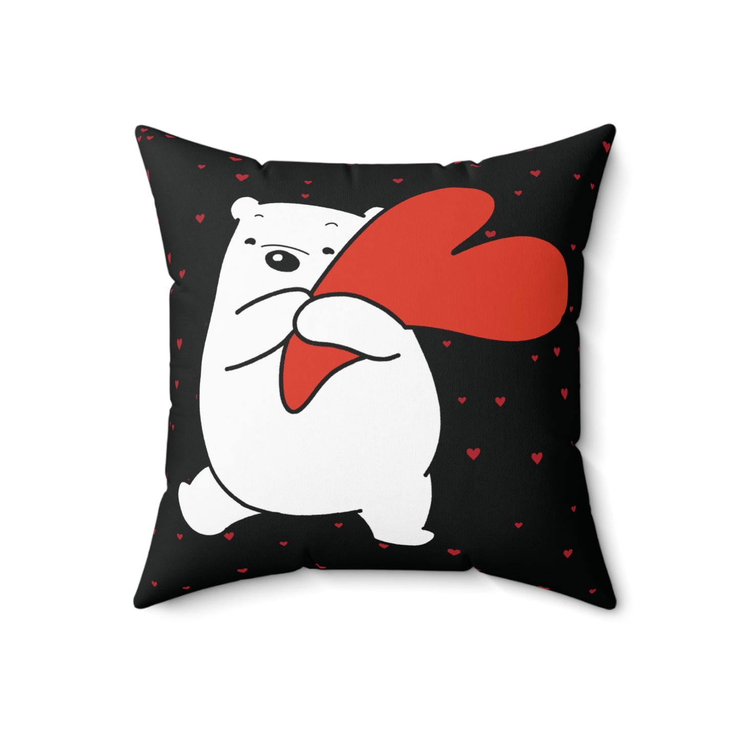 Valentine's 'Hearty Teddy' Square Pillow