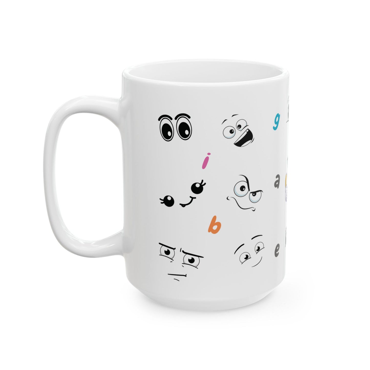 "Smiles All Around - Cute Smiley Faces Mug"